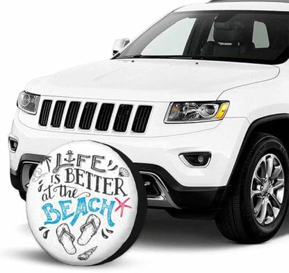 Life is Better at The Beach Spare Tire Cover Flip-Flops Footwear Wheel Covers - Image 4