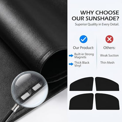 4 PCS Side Window Sunshade, Full Shade Front Rear Glass Privacy Sunshield - Image 4