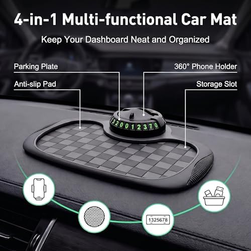 Multifunction Car Anti-Slip Mat, Large Sticky Pad & Rotatable Phone Holder & - Image 3
