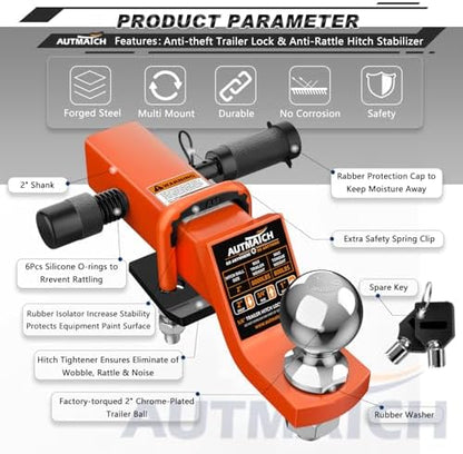 AUTMATCH Trailer Hitch Ball Mount - Image 4
