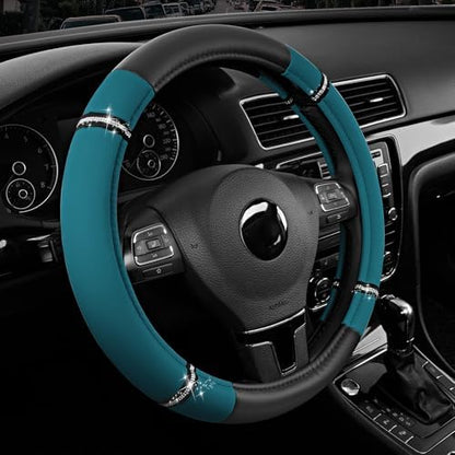 Road Comfort Leather Steering Wheel Cover – Premium Anti-Slip Car Steering by RoadComforts