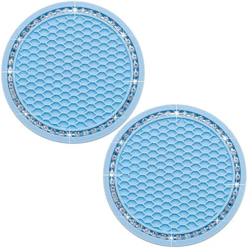 2PCS Bling Cup Holder Coaster, 2.75 Inch Auto Car Cup Holder Insert Coasters by MEAJOO