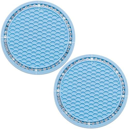 2PCS Bling Cup Holder Coaster, 2.75 Inch Auto Car Cup Holder Insert Coasters by MEAJOO