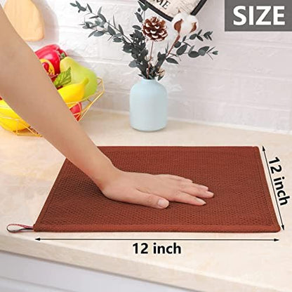 Homaxy 100% Cotton Waffle Weave Kitchen Dish Cloths 12-Pack - Image 5