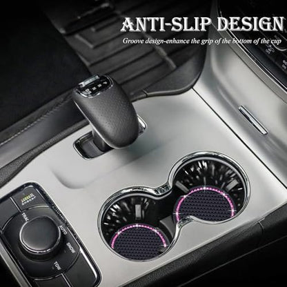 2PCS Bling Cup Holder Coaster, 2.75 Inch Auto Car Cup Holder Insert Coasters - Image 3