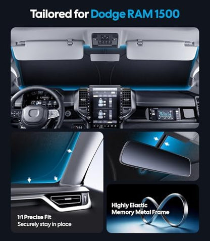 Wigoo for Dodge RAM 1500 2019-2026 Windshield Sunshade, Heat Reduction - Image 5