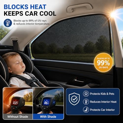Car Window Shades for 2017-2022 Honda CRV Rear Side Window Mesh Sun Shade - Image 2