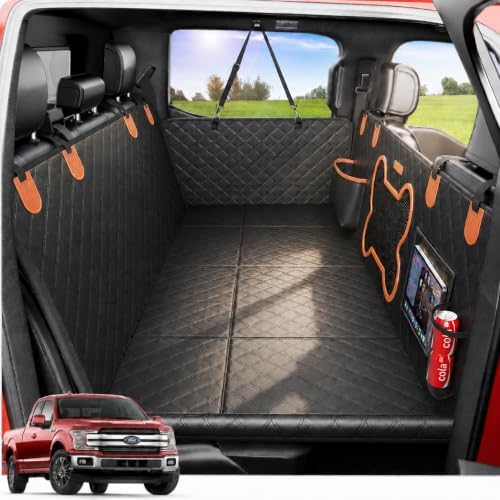 Dog Car Seat Cover for Back Seat Hard Bottom, Truck Rear Seat Extender by Geotick