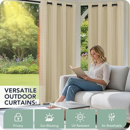 Gazebo Curtains Outdoor Waterproof 6 Panels, Patio Sun Shade - Image 3