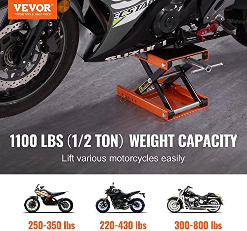 VEVOR Motorcycle Lift, 1100 LBS Motorcycle Scissor Lift Jack - Image 2