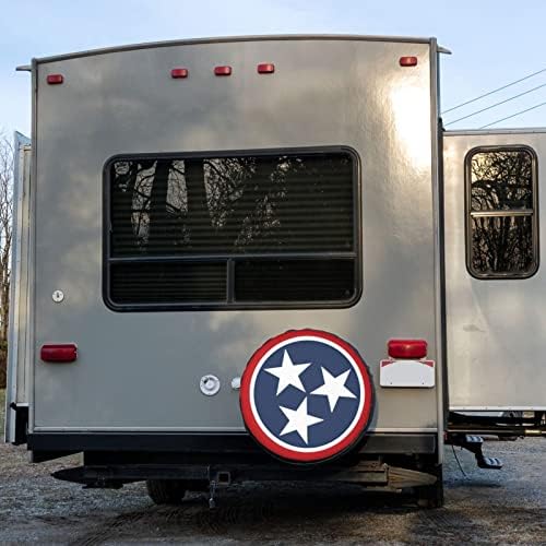 Tennessee Tri Star Flag Spare Tire Cover Dust-Proof Wheel Tire Cover Fit Trailer - Image 6