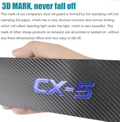 LEXLEY for Mazda 2013-2026 CX-5 Carbon Fiber Style Leather Door Sill Protector - Image 5