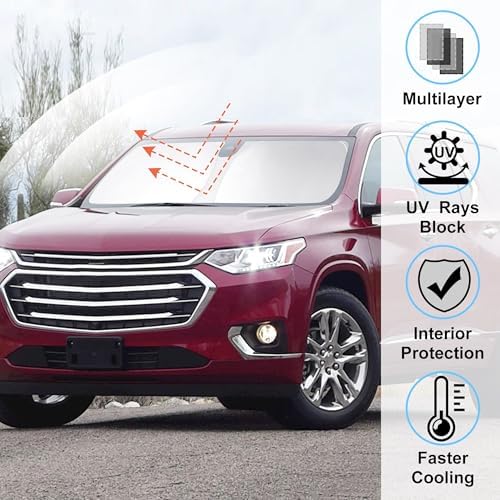 Windshield Sun Shade for 2018-2023 Chevrolet Traverse - Image 2