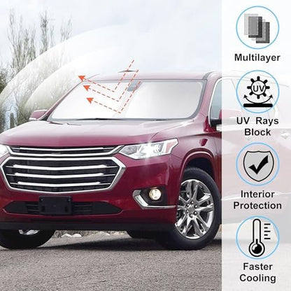 Windshield Sun Shade for 2018-2023 Chevrolet Traverse - Image 2
