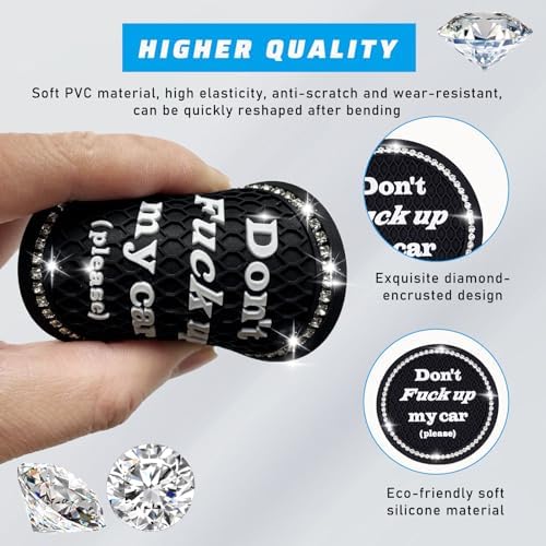 4 PCS Bling Car Cup Coaster, 2.75 Inch Anti-Slip Cup Holder Insert Coasters - Image 3