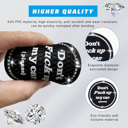 4 PCS Bling Car Cup Coaster, 2.75 Inch Anti-Slip Cup Holder Insert Coasters - Image 3