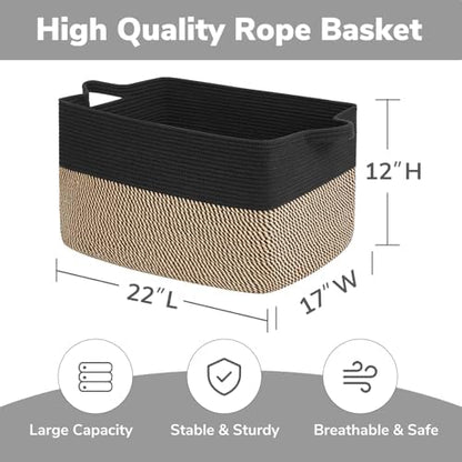 Goodpick 75L Extra Large Woven Blanket Basket - Image 3