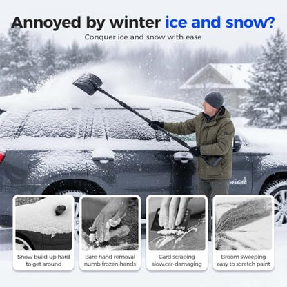 3 in 1 Car Snow Brush, Ice Scraper, Telescoping Snow Shovel - Image 3