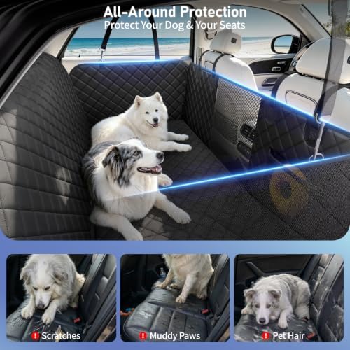 Dog Car Seat Cover for Back Seat, Hard Bottom Dog Hammock - Image 5