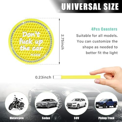 Ziciner 4 Pack Bling Car Cup Holder Coaster, 2.75 Inch Anti-Slip Auto Insert - Image 2