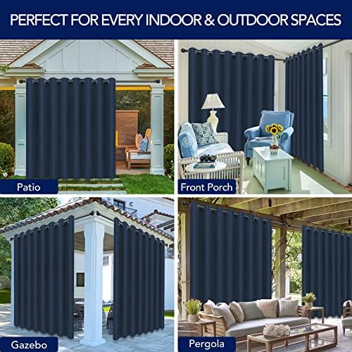 PureFit Outdoor Curtains for Patio Waterproof Weatherproof Outside Curtains - Image 5