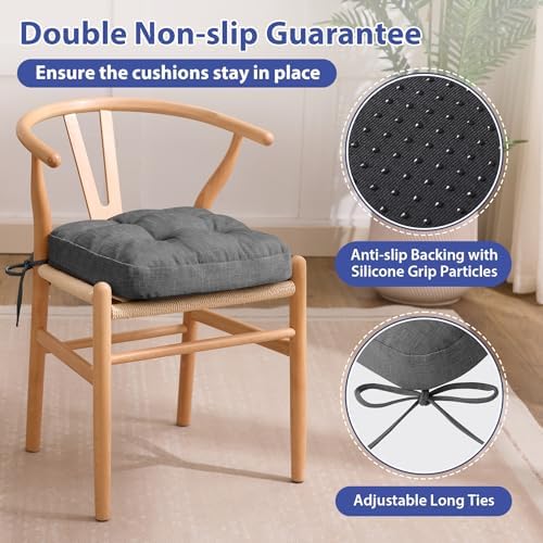 IASEAHK Memory Foam Dining Chair Cushions, 16.5"x16.5"x3.5" - Image 4