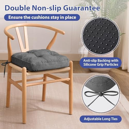 IASEAHK Memory Foam Dining Chair Cushions, 16.5"x16.5"x3.5" - Image 4