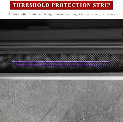 4 PCS Car Door Sill Protector, Anti-Scratch Carbon Fiber Car Door Entry Guards - Image 5