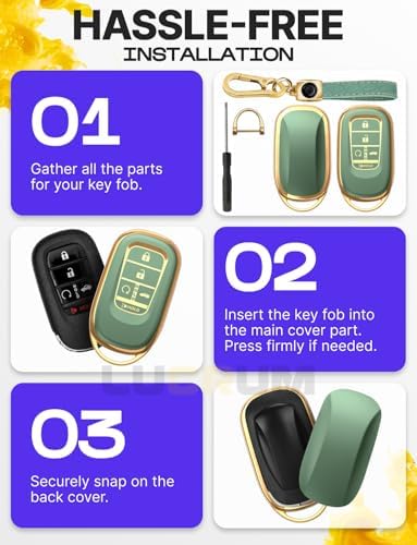 Lucrum Compatible with Honda Key Fob Cover & Keychain - Image 6