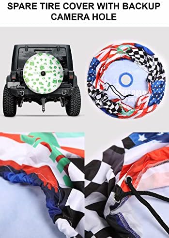 ThuhaTree Store America Flag Patriotic Skull Halloween Spare Tire Cover - Image 6