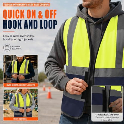 AYKRM 12 colour High visibility viz vest hi vis viz reflective work - Image 5