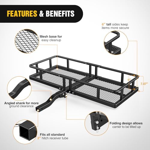 Nilight 60" x 20"x 7.87" Folding Carrier Fits 2-Inch Receiver 500 Lbs Capacity - Image 6