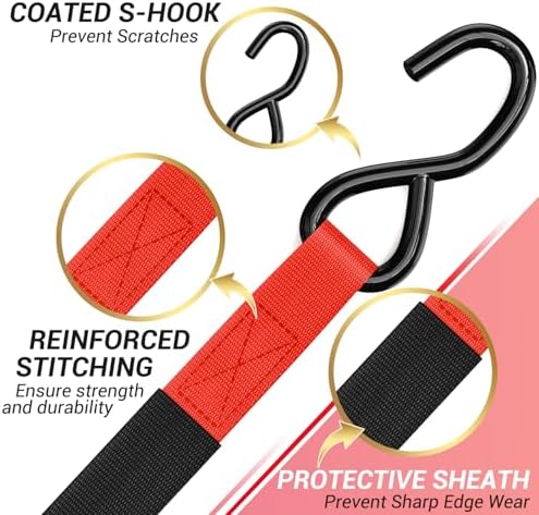 Ohuhu Ratchet Tie Down Straps 1" x 15' - Image 3