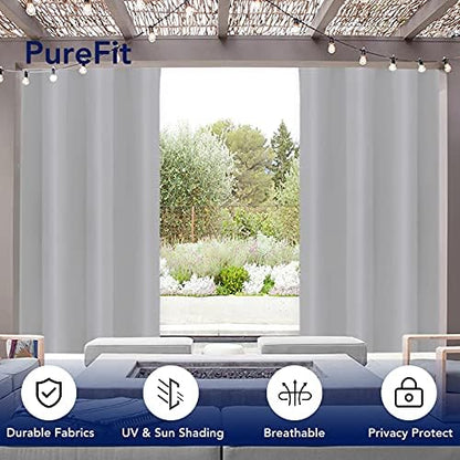 PureFit Outdoor Curtains for Patio Waterproof Weatherproof Outside Curtains - Image 3