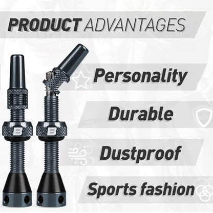 BWSHLF Tubeless Presta Valve Stem 40/44/55/60/65/80/100 mm, Super Light Alloy - Image 4