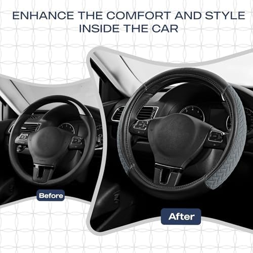 Skechers Steering Wheel Cover, Max Cushioning Leather Steering Wheel Cover - Image 6
