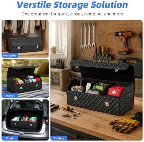 Car Trunk Organizer with Sturdy Faux Leather Lid - Image 5