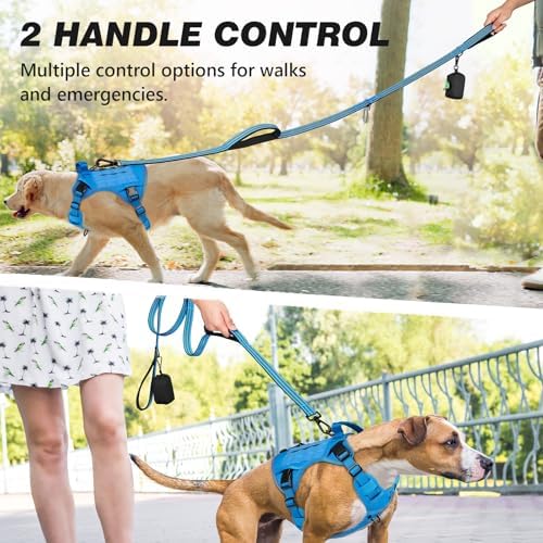 Double Handle Dog Leash with Poop Bag Holder and Car Seat Belt Buckle - Image 5