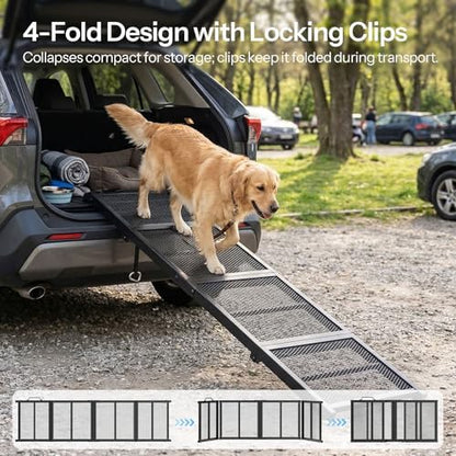HOOBRO 70.8" Folding Dog Ramp for Car, 4-Fold Pet Ramp for Car SUV Couch - Image 6