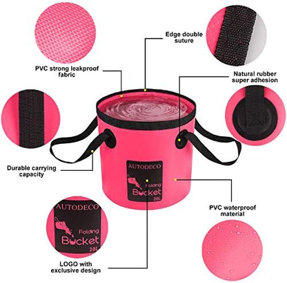 Collapsible Bucket 5 Gallon Container Folding Water Bucket Portable Wash Basin - Image 5