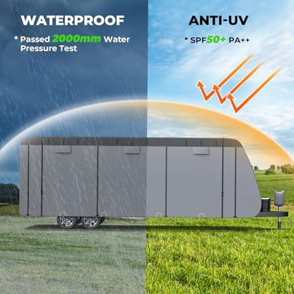 Fonzier Extra Thick 9 Layers Travel Trailer RV Cover Fits 31.7-34FT - Image 3