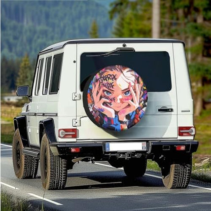 Anime Girl Spare Tire Cover PU Leather, Wheel Protectors Universal - Image 2