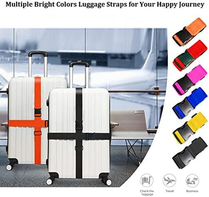 2 Pack Suitcase Straps, Bright Color Adjustable Luggage Belts, TSA Approved - Image 6