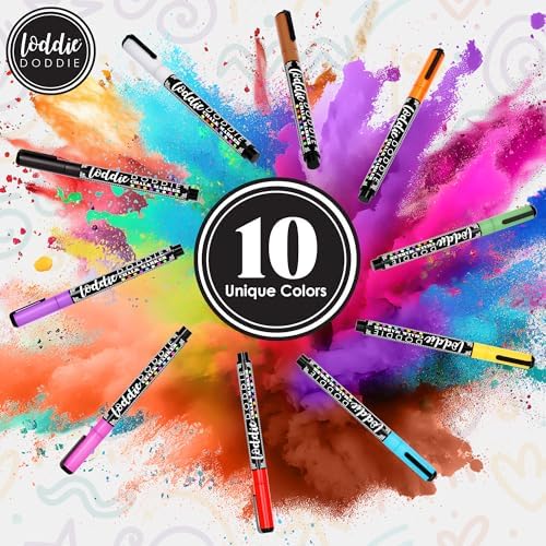 Loddie Doddie Liquid Chalk Window Markers, 1mm Tip, Earth Tones, 10 Pack - Image 6