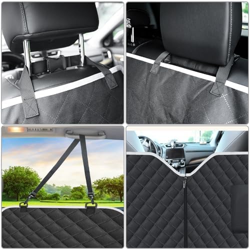 Meolsaek Back Seat Cover for Dogs, Zipper Hammock Car Seat Protector - Image 6