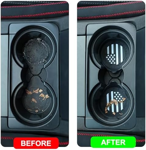 Amooca 2-Pack Car Cup Coaster Silicone Spill-Proof Cup Holder Inserts - Image 3