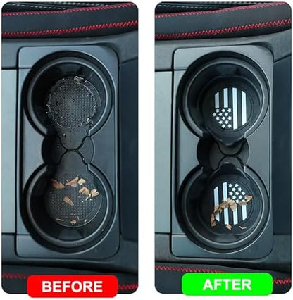 Amooca 2-Pack Car Cup Coaster Silicone Spill-Proof Cup Holder Inserts - Image 3