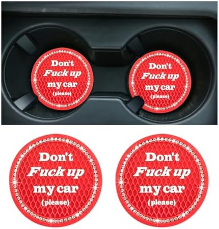 2 PCS Bling Car Cup Coaster, 2.75 Inch Anti-Slip Cup Holder Insert Coasters by Sylvil