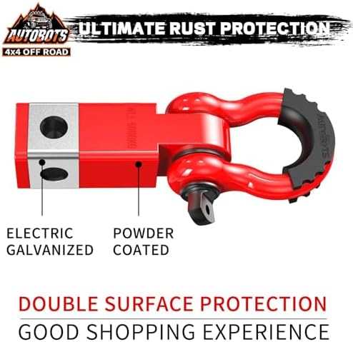 AUTOBOTS Tow Hitch Receiver 2" Shackle Hitch Receiver Red- Red - Image 3