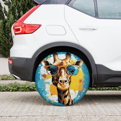 Spare Tire Cover for RV Trailer, Funny Giraffe Tire Covers Universal Fit for - Image 6
